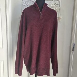 ⭐️Robert Graham Men's Burgundy 1/4 Zip Sweater Size XL